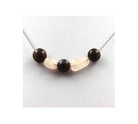 Collier perles Rubis de Mogok, Birmanie, Myanmar 8 mm + Quartz rose du Brésil - A Bijoux Multicolore G