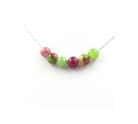 Collier de perles de tourmaline multicolores + tourmaline pastèque + péridot 8 mm