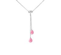 Collier - PERLINEA - Toi & Moi - Perles de Culture AA Argent 925 - Rose Fushia