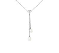 Collier - PERLINEA - Toi & Moi - Perles de Culture d'Eau Douce 7-8 mm - Argent 925 - Femme
