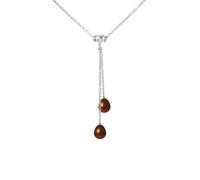 Collier - PERLINEA - Toi & Moi - Perles de Culture d'Eau Douce - Argent 925 - Chocolat