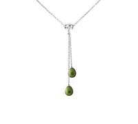 Collier - PERLINEA - Toi & Moi - Perles de Culture Vert Intense - Argent 925 - 42 cm