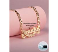 Collier personnalisé à double couche de style hip-hop avec la première lettre & fleurs découpées en forme de cœur, cadeau pour elle, petite amie, maman, fille, anniversaire Acier inoxydable