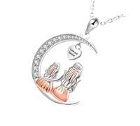 Collier personnalisé avec breloque arbre de vie et croissant de lune, hypoallergénique, bijou Kirsite pour femme, collier familial réglable, taille unique, Comme décrit, Comme décrit.