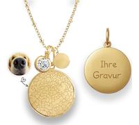 Collier personnalisé avec empreinte nasale pour chien ou chat - Collier commémoratif avec gravure - Pendentif d'empreinte nasale d'animal de compagnie avec nom - Souvenir avec lettres et pierre de