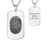 Collier personnalisé avec image personnalisable Collier pendentif gravé personnalisé avec texte photo, Acier inoxydable, Pas de gemme