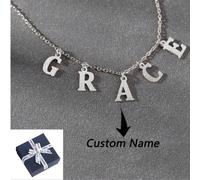 Collier personnalisé avec lettre de nom, collier avec initiale A-Z, collier en acier inoxydable, cadeau de la Saint-Valentin pour la petite amie, style vintage, minimaliste, mode, automne, vieux style