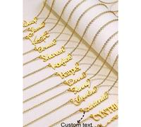 Collier personnalisé avec prénom, pendentif avec plaque signalétique pentagramme, pendentif minimaliste cursif personnalisé, bijou cadeau d'anniversaire pour maman, mode, coloré, simple, unisexe, déco