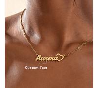 Collier personnalisé en forme de cœur doré brillant, mode, convient comme cadeau d'anniversaire, d'anniversaire, de fête pour couple, famille, amis. Noir, argent, or, élégant, coloré, vintage, simple,