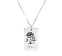 Collier personnalisé en forme de portrait d'animal de compagnie, collier avec photo de chien et chat, pendentif commémoratif fait à la main pour femme, maman, chien, papa