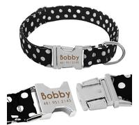 Collier personnalisé for Chien, Plaque signalétique Anti-Perte en Nylon personnalisée for Animaux de Compagnie, Gravure Gratuite for Chiens de Petite, Moyenne et Grande Taille(2,2)
