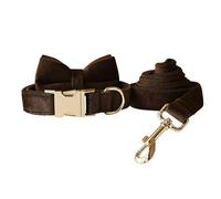 Collier personnalisé for Chien, réglable, avec Gravure d'étiquette d'identification personnalisée, Accessoire Super Doux avec nom Collier Chien Large(Ch Collar Bow Leash,XS)