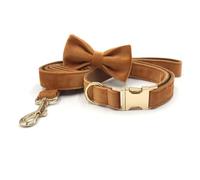 Collier personnalisé for Chien, réglable, avec Gravure d'étiquette d'identification personnalisée, Accessoire Super Doux avec nom Collier Chien Large(Co Collar Bow Leash,XS)
