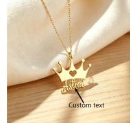 Collier personnalisé gravé avec pendentif couronne de princesse et cœur doux, style exquis et polyvalent, convient pour le port quotidien, les rassemblements de fête, la rentrée scolaire, une ambiance