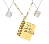 Collier personnalisé « My Little Star » pour fille - Médaillon ouvrable gravé avec nom personnalisé, cadeau pour maman, bijou multicouche avec message en cœur, souvenir d'amour éternel, 18 inch, Acier