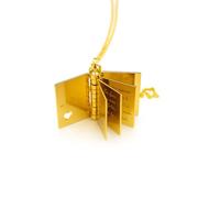 Collier personnalisé Pendentif “Livre Secret” - Bijoux avec Médaillon Gravé avec Message Cadeau Secret pour Couples et Famille - 1,8cm (H) sur 1.6cm (L) :