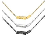 Collier personnalisé pour homme avec prénom de votre enfant, cadeau d'anniversaire pour mari, petit ami ou fils, cadeau de fête des pères (Customized)
