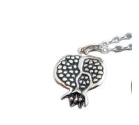 Collier petite grenade en argent sterling 925. Breloque « fruit love ». Petit pendentif gourmand. Cadeau de chef. Bijou simple et délicat pour tous les jours | Avec chaîne de 45 cm | Plaqué argent