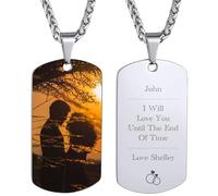 Collier photo personnalisé pour hommes et femmes, collier avec plaques d'identité personnalisées avec image/texte/icône, cadeau commémoratif personnalisé pour anniversaire, Noël, anniversaire