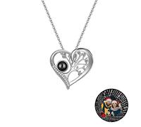 Collier Photo Projection Personnalisé - 100 Langues "Je t'aime" collier photo personnalisé- Cadeau Unique pour Amie, Meilleure Amie, Épouse ou Mère