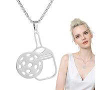 Collier Pickleball | Acier Inoxydable Bijoux Sport - Collier Creux Hommes Femmes Extérieur Voyage Salle Rencontre Sport