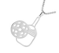 Collier Pickleball | Bijoux Sportifs en Acier Inoxydable | Charme Sportif Creux pour Activités Extérieures Port Quotidien