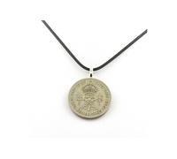 Collier pièce de monnaie Royaume-Uni 2 shillings George VI - A Bijoux
