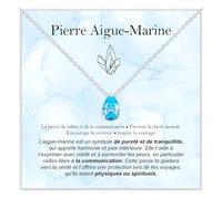 Collier Pierre Aigue-marine Cadeaux pour Elle en Argent Sterling 925 Idée Cadeau pour Fille Noël Anniversaire Fille Maman Sœur - Coffret avec DÉDICACE incluse (Collier Pierre Aigue-marine argent)