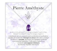 Collier Pierre Améthyste Cadeaux pour Elle en Argent Sterling 925 Idée Cadeau pour Fille Noël Anniversaire Colliers Fille Maman Sœur - Coffret avec DÉDICACE incluse (Collier Pierre Améthyste argent)