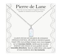 Collier Pierre de Lune Naturelle Cadeaux pour Elle en Argent Sterling 925 - Idée Cadeau pour Fille Noël Anniversaire Colliers Fille Maman Sœur - Coffret avec DÉDICACE inclus. (Pierre de lune - 1)