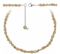 Naturosphère - Bijoux naturels C16 - Collier en Pierre de Soleil - Perles roulées 5 à 8 mm - 43 cm