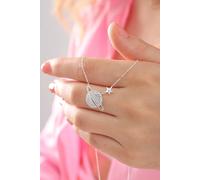 Collier planète Saturne en argent sterling 925 avec pierre de zircon blanc