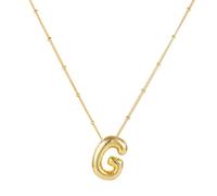 Collier, plaqué or 14 carats, collier initiale ballon personnalisé, collier pendentif alphabet ballon, bijoux cadeau pour femmes et filles, 17 inches