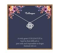 Collier plaqué or blanc avec nœud d'amour pour grand-mère, tante, nièce, belle-mère, sœur, mère, fille, cadeau de fête des mères, bijoux en laiton, oxyde de zirconium, Laiton, Zircone cubique