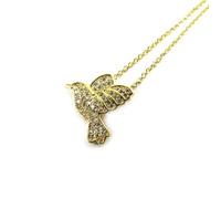 Collier Plaqué-Or ""Colibri"" blanc doré