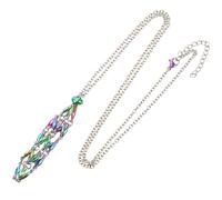 Collier Porte-pierre Pendentif Cage, en Acier Inoxydable, Style Mode | Pierres Gemmes et Minéraux, Look Distinctif au Quotidien Festival
