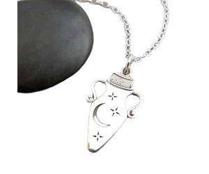 Collier potion magique en argent sterling 925, bouteille en liège, pot, esprit, lune, étoiles, charme céleste, fortune, mysticisme, pendentif mystique d'Halloween | avec chaîne de 45 cm | plaqué