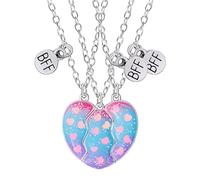 Collier pour 3 - Collier d'amitié pour 3 - Collier en forme de cœur magnétique assorti | Best Friends Forever Colliers pour 3, puzzle en cœur, ensemble de collier avec pendentif en alliage, Consulte