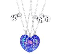 Collier pour 3 - Collier d'amitié pour 3 - Collier en forme de cœur magnétique assorti | Best Friends Forever Colliers pour 3, puzzle en cœur, ensemble de collier avec pendentif en alliage, Consulte