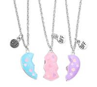 Collier pour 3, pendentif cœur assorti magnétique - meilleurs amis pour toujours colliers pour 3 pendentifs en assorti puzzle cœur