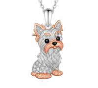 Collier pour amoureux des chiens - Différentes races de chiens, zircons synthétiques noirs et blancs, golden retriever, carlin, corgi, boxer, etc. Chaîne en alliage tendance, accessoire de bijoux