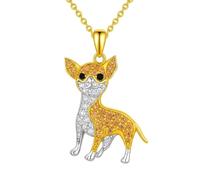 Collier pour amoureux des chiens - Différentes races de chiens, zircons synthétiques noirs et blancs, golden retriever, carlin, corgi, boxer, etc. Chaîne en alliage tendance, accessoire de bijoux