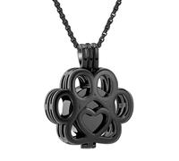 Collier pour animal de compagnie - Bijou de crémation, urne funéraire pour chien avec rangement pour souvenir, médaillon avec pendentif et sceau de sécurité, accessoire souvenir, cadeau de