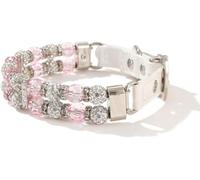 Collier pour Animal de Compagnie, Collier for Chien en Strass, Collier Fantaisie for Chat, de Mariage Cuir for Petite, Moyenne et Grande Taille(Pink,L)