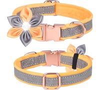 Collier pour Animaux Ajustable Collier for Chien avec nœud Papillon Floral, Boucle en métal de sécurité Multicolore SML(Yellow2,S)