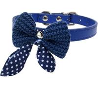 Collier pour Animaux Ajustable Ensemble Collier Et Laisse for Chien avec Nœud Papillon Multicolore Plusieurs Tailles 2 Pièces(Blue,XS)