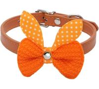 Collier pour Animaux Ajustable Ensemble Collier Et Laisse for Chien avec Nœud Papillon Multicolore Plusieurs Tailles 2 Pièces(Orange,XS)
