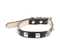 Collier pour Animaux de Compagnie Halloween de Style Punk réglable pour Chats et Chiens Conception du crâne Durable Ajustement Confortable pour Les fêtes Anniversaires et défilés de Mode Noir