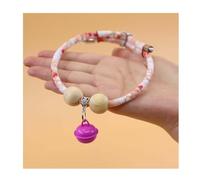 Collier pour Animaux Lucky Cedar-Bead, Collier Mignon pour Chat, Collier personnalisé pour Chien et Chat avec Pendentif Porte-Bonheur, Confortable et Ajustable (E,L)