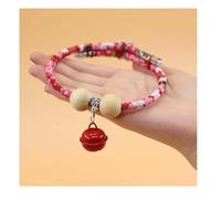 Collier pour Animaux Lucky Cedar-Bead, Collier Mignon pour Chat, Collier personnalisé pour Chien et Chat avec Pendentif Porte-Bonheur, Confortable et Ajustable (F,L)